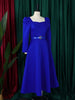 Autumn Stylish Women Evening Party Dress Long Puff Sleeve Elegant Pleated A-Line Gowns Birthday Wedding Celebrate Robes