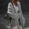 Women's Cardigans Korean V-neck Sweater Coat Long Sleeve Oversized Sweater Female Buttons Solid Knitted Jacket Women