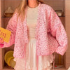 Y-neck Lace-up Cotton Coat Pink Floral Padded Jacket Loose Sweet Casual Japanese Cardigan Cotton-padded Coats Lady Warm Overcoat