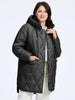 Women's Winter Jacket Plus Size Women Parka Long Down Jackets Hooded Diamond Quilted Coat Female Clothing Split Hem