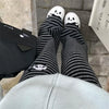 Harajuku Cartoon Embroidery Pants Women Kawaii Striped Loose Korean Trouser Shorts Y2K Subculture Vintage Female Wide Leg Pants