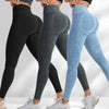 Women High Waist Seamless Yoga Pants Letter Sand Washed Hip Lifting Tight Waist Exercise Outdoor Sports Leggings