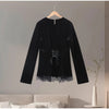 Women's Black Velvet Peplum Blouse Coat Cutout Puff Sleeve Button Front Elegant Party Long Sleeve Top Lady Outerwears