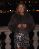 Chic Grey Fluffy Faux Fur Jacket Women Elegant O Neck Long Sleeves Cropped Coats Autumn Winter Lady High Street Outwears
