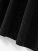 Chic Women Sweater Suite Skirt 100% Cashmere A-Line Skirt Autumn Winter Wave Skirt Elastic Knee Length Dress Sequins French Knit