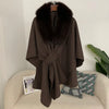 Spring Lanket Scarf Female Real Fur Coat Women Cloak Poncho Winter Warm Shawl Designer Thickening BPashmina Cape Stole Fur Coats
