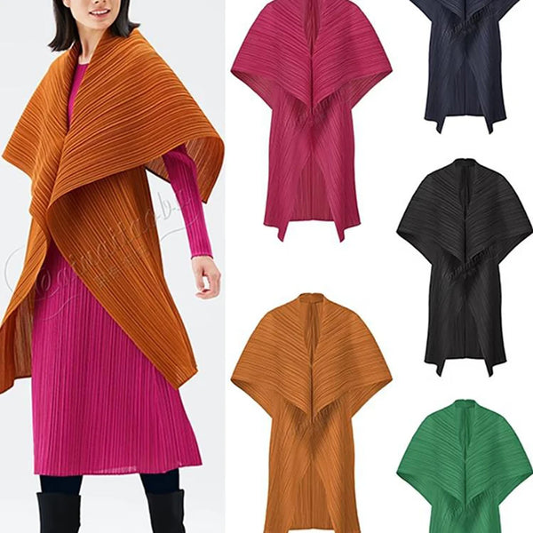 Fold Spring Niche Design Sense Ladies Wear Cardigan Vest Coat Long Shawl
