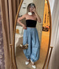 Casual Loose Jogger Bloomers Pants Women High Waist Trousers Female Loose Pleated Bloomers Pants Streetwear