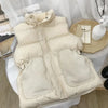 Winter Down Cotton Vest Jacket Women's Sleevele Stand Parkas Warm Short Vest Coat Female Waistcoat Overcoat Ladies Tops