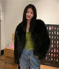 Autumn Winter Ladies Short Faux Fur Coat Korean Female Casual Plush Jacket Women Long Sleeves Fur Outwear