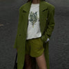 Elegant Women's Woolen Overcoat Solid Lapel Double Breasted Full Sleeve Long Coat Autumn Winter Lady Outwear