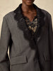 Chic Solid Spliced Lace Edge Blazers for Women Notched Collar Long Sleeve Temperament Designer Coats Female Clothes Style