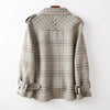 Wool Short Coats Women Jackets Blends Turn Down Collar Coat Plaid Print Y2k Streetwear Jacket Work Outerwear Autumn Winter