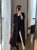 Korean Style Chic Office Lady Long Blazers Elegant Double Breasted Blazer Jacket Women Streetwear Trench Coat
