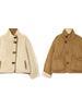 Chic Faux Suede & Fur Reversible Jacket For Women Lapel Single Breasted Pocket Coat Lady Winter Warm Outerwear