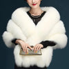 White Imitation fox fur Shawl Women's cloak Dress Cheongsam Fur cloak Jacket Women's Thick Shawl Mink fur Versatile