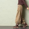 Corduroy Lantern Wide-Leg Pants Women High Waist Trousers Autumn Corduroy Loose Pocket Khaki Black Pants Female