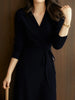 Autumn Winter Sweater Womens Dresses V-neck Wrap Up Dress for Women Woman Clothing Korean Version Loose Elegant Knitted Skirt