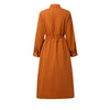 Autumn Elegant Lapel Neck Long Sleeve Shirt Dress Women Dresses Stylish Solid OL Work Dresses Buttons Midi Up Robe