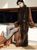 Spring Winter Long Soft Thick Warm Brown Faux Mink Fur Coat Women Elegant Chic Fluffy Overcoat