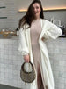 Soft Knitted Set Women Autumn Winter Casual Long Sweater Cardigan with Belt & Vest Midi Dresses Solid Tracksuit