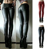 Pants Trousers Skinny Faux Leather Button Women Steampunk Cosplay Carnival Party Trousers