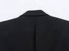 Women Suit Pants Two-Piece Set Buckle Decoration Long Sleeve Blazer Coat + Straight-Leg Pants 2 Pieces Sets Chic Woman Outfits