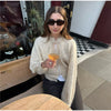 Mixed Color Fringed Round Neck Short Tweed Jacket Elegant Loose Women's Outwear Autumn Casual Street Daily Outfit