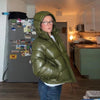 Women Hooded Thicken Warm Cotton Jacket Zipper Glossy Snow Winter Loose Female Coat Lace Up Casual Down Puffer Outwear