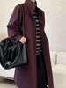 Office Lady Trench Coat Solid Color Lapel Long Sleeves Single Breasted Loose Windbreaker Spring Autumn 2DA8844
