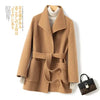 Winter Double-sided Woolen Coat Women's Short Hepburn 100% Wool Coat for Women Elegant Clothes Chaqueta Feminine F