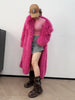 Colorful Fahionable Faux Fur Mongolian Jacket Long Tailored Collar Plush Winter Coat for Women Elegant Loose Fit Outerwear