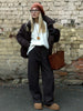 Thick Warm Straight Pants For Women Office Brown Wide Leg Trousers High Waist Women's Loose Pants For Ladies Spring