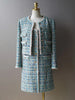 Elegant Women Tweed Jacket Long Sleeve Single Breasted Plaid Short Coat Spring Autumn Office Ladies Designer Outerwear