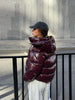 Women Solid Hooded Glossy Padded Jacket Long Sleeve Stand Zipper Fluffy Warm Coat Autumn Winter Chic Casual Street Jackets