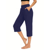 Casual Loose Elastic Pocket Pure Color Women's Seven-Foot Pants Simple Design Comfortable Fit Long Trousers