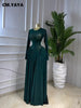 Women O-neck Long Sleeve Big Swing Pleated Maxi Dress Evening Sexy Parties Birthday Vacation Long Dresses Vestidos