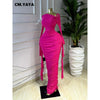 Women Ruffles Long Sleeve Ruched Stacked Bodycon Maxi Long Dress Vacation Party Birthday Long Dresses Vestidos