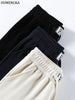 High Waist Retro Corduroy Stripe Women's Pants Fall Straight Causal Full Length Vintage Pockets All Match Japanese Y2k Trousers