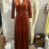 Spring Fall Women Suit Collar Velvet Long Dress Slim Elegant Office Lady Velour Dresses