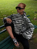 Zebra Print Asymmetric Coats Women Chic Wrap High Collar Oversized Drop‑shoulder Jacket Fall Winter Streetwear Outerwear