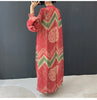 Vintage Chic Printting Straight Pleated Women's Dress Hand-Cranked Floral Long Dresses Spring Clothing 2DB6498
