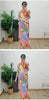 Pleated Print Dress For Women Stand Collar Long Sleeves Slim Style Female Elegant Clothing Spring 2DA4141