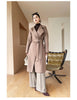 Dual Purpose Collar Wool Coat Horn Button Women 100% Wool Overcoat Double-Layers Autumn Winter Long Jacket Thick Trench Coat #23