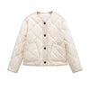 Spring women's vintage crewneck quilted cotton-padded loose version of quilted casual jacket
