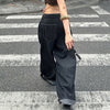 Women Striped Relaxed Fit Jeans Retro Low Rise Wide Leg Denim Pants Grunge Loose Trousers Spring Y2K Clothes