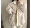 Women Winter Warm Thick Cotton Coat Women With Belt Stand Collar Cotton Padded Jacket Korean Loose Women Parka Outwear