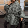 Winter Solid Women Thicken Coat Casual Long Sleeve Hooded Zippers Pleated Female Outwear Elegant Lady Oversize Jacket