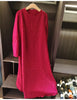 Embossed Pleated Women's Dress Spring Loose Simple Solid Color Long Sleeve Famale Clothing 2DB6616