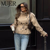Mujer Short Women's Trench Coat Double Breasted Windbreaker Woman Belt Winter Coats for Women Outdoor Coats Outerwears
